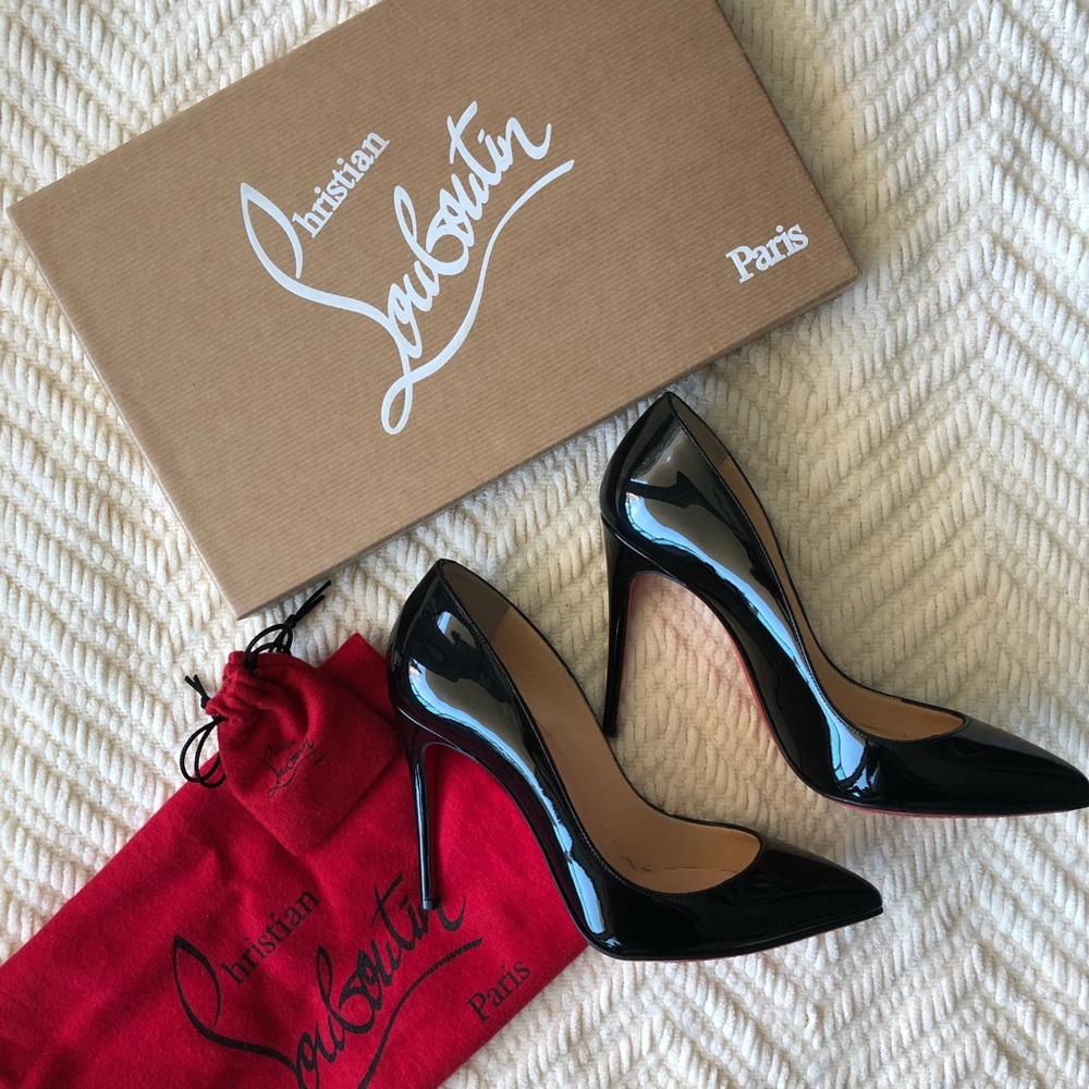 Christian Louboutin black patent pumps